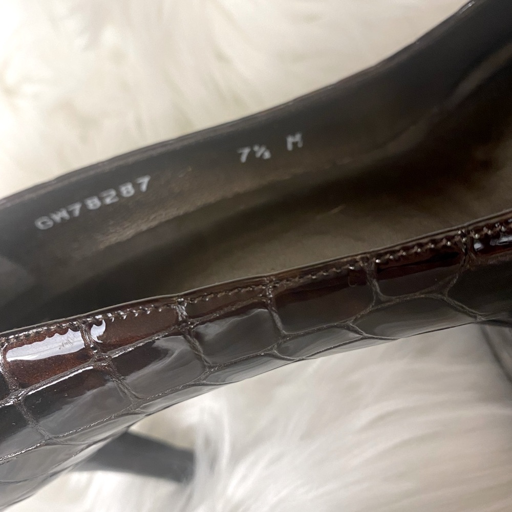 Stuart Weitzman Crocodile Pattern Brown Heels Siz… - image 4